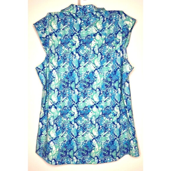 Ibkul Sleeveless 1/4 Zip Polo Shirt Women’s M Cora Jade/ Blue Icefil Technology - Picture 2 of 3